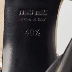 Miu Miu Gold/Black Sequin and Leather Marry Jane Pumps Size 40.5