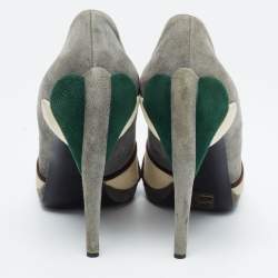 Miu Miu Multicolor  Suede Peep Toe Pumps Size 40.5