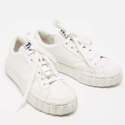 Miu Miu White Leather Low Top Sneakers Size 36