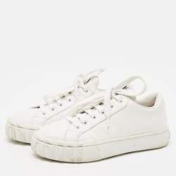 Miu Miu White Leather Low Top Sneakers Size 36