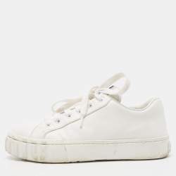 Miu Miu White Leather Low Top Sneakers Size 36