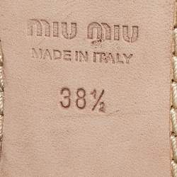 Pre Owned Miu Miu Transparent/White Pvc and Leather Buckle Detail Bow Ballet Flats Size 38.5