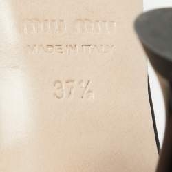 Miu Miu Black Satin Embellished Ankle Strap Sandals Size 37.5