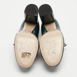 Miu Miu Green Python And Patent Mary Jane Pumps Size 37.5