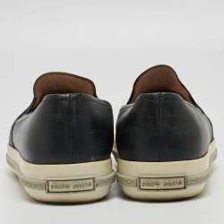 Miu Miu Black Leather Slip On Sneakers Size 41