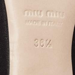 Miu Miu Black Suede and PVC Crystal Embellished Pointed Toe Pumps Size 38.5