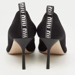 Pre Owned Miu Miu Black Neoprene Pointed Toe Pumps Size 38