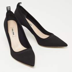 Pre Owned Miu Miu Black Neoprene Pointed Toe Pumps Size 38