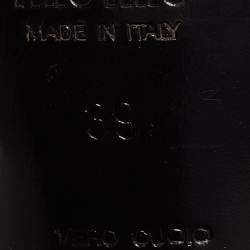 Pre Owned Miu Miu Dark Brown Croc Embossed Leather Bow Slingback Sandals 39