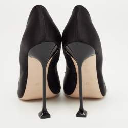 Miu Miu Black Satin Crystal Embellished Pumps Size 37