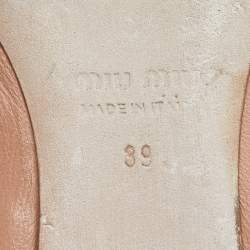Miu Miu Beige Leather Crystal Embellished Smoking Slippers  Size 39