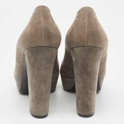 Miu Miu Grey Suede Platform Pumps Size 40