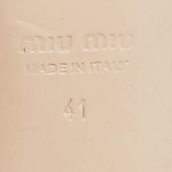 Miu Miu Off White Croc Embossed Leather Slide Sandals Size 41