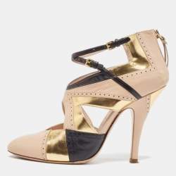 Miu Miu Tricolor Leather Cut Out Pumps Size 38.5
