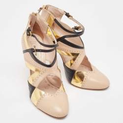 Miu Miu Tricolor Leather Cut Out Pumps Size 38.5