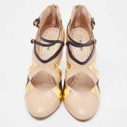 Miu Miu Tricolor Leather Cut Out Pumps Size 38.5