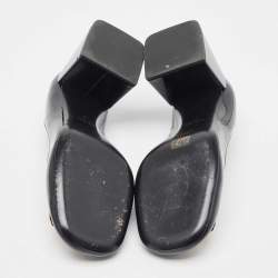 Pre Owned Miu Miu Black Patent Block Heel Pumps Size 40