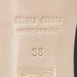 Miu Miu Black Patent Crystal Embellished Peep Toe Pumps Size 38