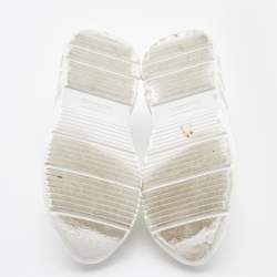 Miu Miu White Canvas and Rubber Low Top Sneakers Size 37