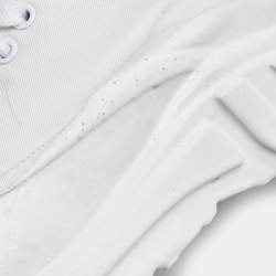 Miu Miu White Canvas and Rubber Low Top Sneakers Size 37