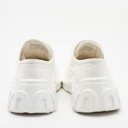 Miu Miu White Canvas and Rubber Low Top Sneakers Size 37