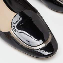 Miu Miu Black Patent Leather and PVC Ballet Flats Size 40