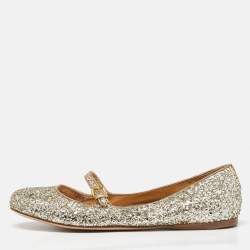Miu Miu Gold Glitter Ballet Flats Size 39.5