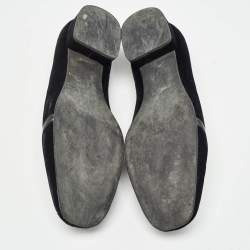 Miu Miu Black Velvet Crystal Embellished Smoking Slippers Size 37