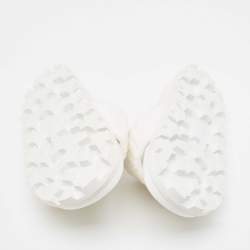 Miu Miu White Terry Fabric Logo Embroidered Slides Size 36
