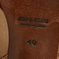 Miu Miu Light Brown Leather Fur Lined Knee Length Boots Size 40
