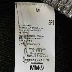 MM6 Maison Margiela Silver Printed Wool Blend Turtle Neck Sweater M