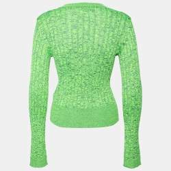MM6 Maison Margiela Green Space Dyed Ribbed Knit Sweater S
