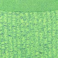 MM6 Maison Margiela Green Space Dyed Rib Knit Slit Detail Skirt S