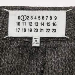 Maison Margiela Grey Wool Pleated Pencil Skirt M
