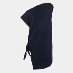 MM6 Maison Margiela Dark Blue Cotton Knot Detail Short Dress One Size