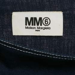 Pre Owned MM6 Maison Margiela Dark Blue Cotton Knot Detail Short Dress One Size