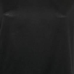 Pre Owned MM6 Maison Margiela Black Cotton Knit Elongated Sleeve Mini Dress M