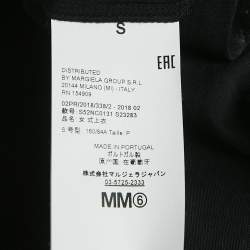 MM6 Maison Margiela Black Jersey Tassel Detail T-Shirt S
