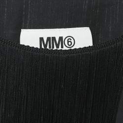 MM6 Maison Margiela Black Jersey Tassel Detail T-Shirt S