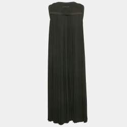 Pre Owned MM6 Maison Martin Margiela Black Plisse Midi Dress M