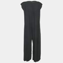 Pre Owned MM6 Maison Margiela Black Chiffon Wired Neck Detail Jumpsuit M