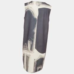 MM6 Maison Margiela Grey Printed Crepe Shift Dress M