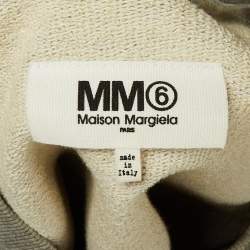 مملوكة مسبقًا توب MM6 ميزون مارجيلا قطن كريب رمادي برقبة دائرية متوسط