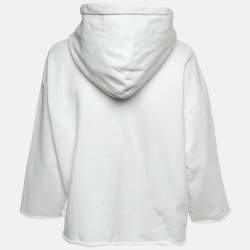 Pre Owned MM6 Maison Margiela White Logo Print Cotton Hoodie S