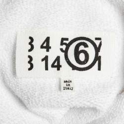 Pre Owned MM6 Maison Margiela White Logo Print Cotton Hoodie S