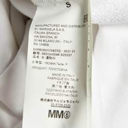 Pre Owned MM6 Maison Margiela White Logo Print Cotton Hoodie S