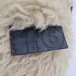 MM6 Maison Margiela Beige Black Shearling MM6 bucket bag