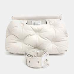 MM6 Maison Margiela White Leather Glam Slamback Medium
