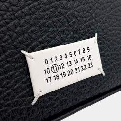 MM6 Maison Margiela Black Leather Vertical Tote and Shoulder Bag