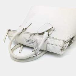 Pre Owned MM6 Maison Margiela White Leather 5AC bag medium